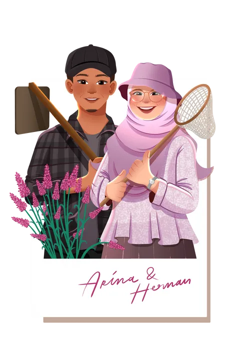 Foto sampul undangan Herman & Arina