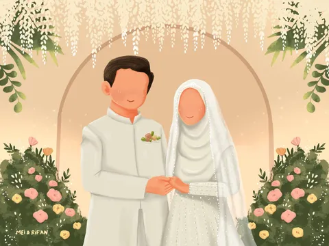 Foto sampul undangan Rif'an & Mei