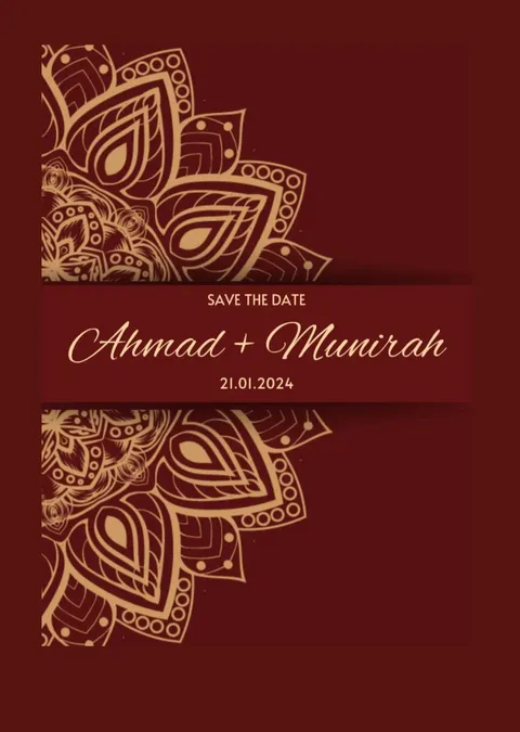 Foto sampul undangan Munirah & Ahmad