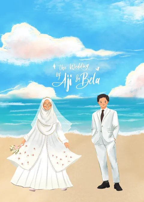 Foto sampul undangan Bela & Aji