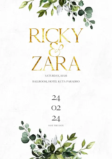 Foto sampul undangan Zara & Ricky