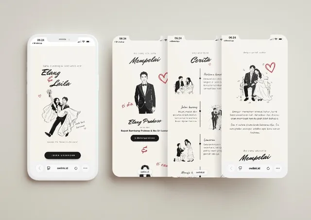 Desain undangan love line